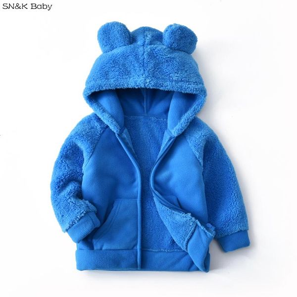 

jackets winter keep warm fleece coat for baby boy girl cute hooded thick boys jacket children clothing fashion girls outerwear, Blue;gray