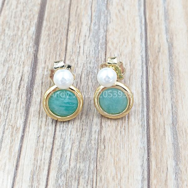 

bear jewelry 925 sterling silver earrings vermeil silver alecia earrings with pearl and amazonite fits european jewelry style gift 712213530