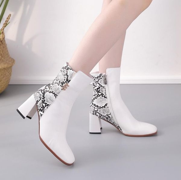 

white boots luxury for women fashion ladies winter womens leather designer heels snow autumn shoes 2021 high heel, Black