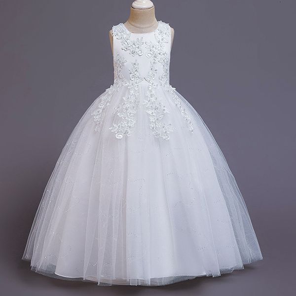 

girl's summer white bridesmaid girl elegant kids dresses for girls children party and wedding clothing long princess dress c0223, Red;yellow