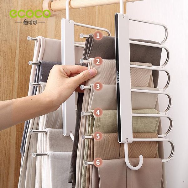 

hangers & racks ecoco multifunctional bedroom organizer, collapsible pants skirt slack hangers, trousers hanger, suit storage rack foldable