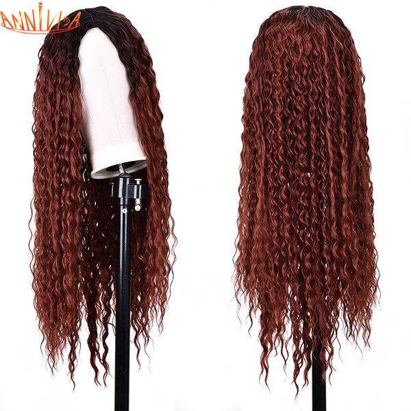 

26inch long curly hair wigs for black/white women synthetic natural glueless water wave wig high temperature fiber hair anniviafactory direc
