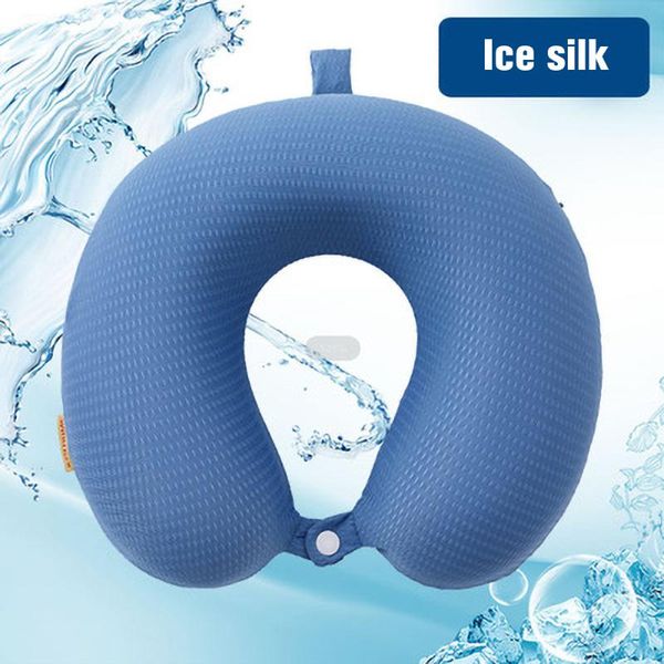 

pillow 2021 u-shaped summer memory foam ice silk neck rebound auto office dual-use removable and washable nap