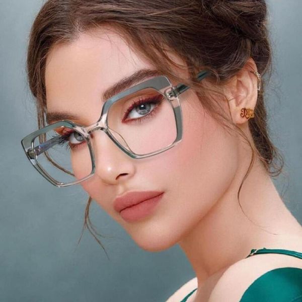 

fashion sunglasses frames square anti-blue light unique eyeglasses for women clear elegant classic pink frame eyewear men retro computer gla, Black