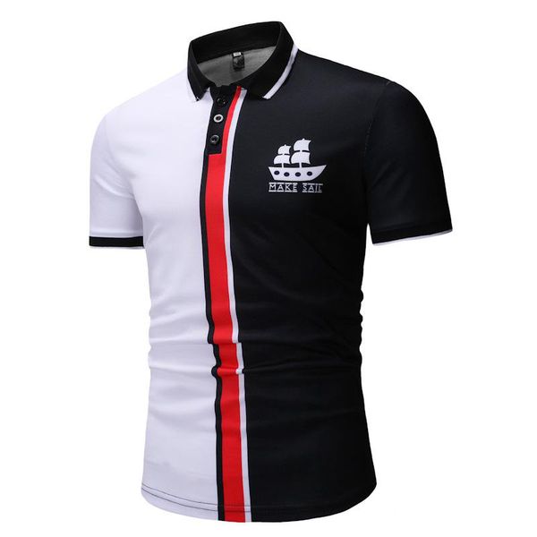 

half-color business men's 3d printing t-shirt visual impact party shirt punk goth round neck american muscle style short sleeves, White;black