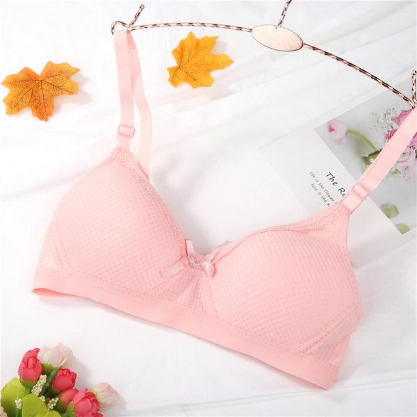 

bras girl triangular lattice underwear mesh breathable without rims bra lace hipster cotton, Red;black