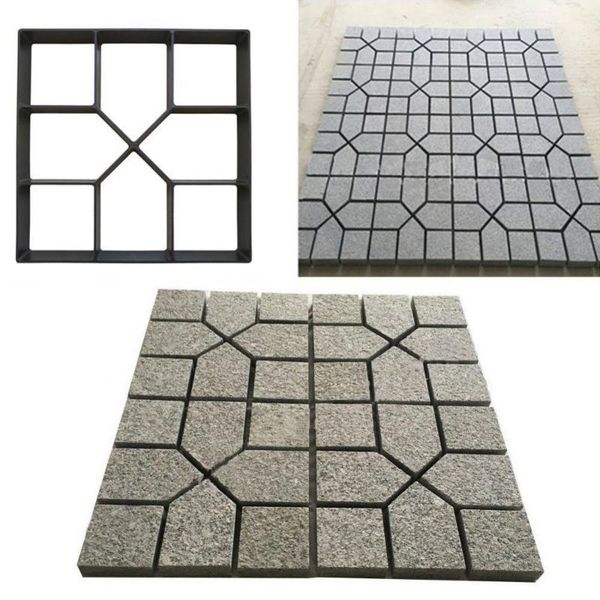 

decorative flowers & wreaths manually paving cement brick concrete molds diy plastic path maker mold garden stone road decoration