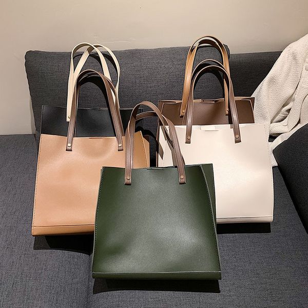 

korean simple large capacity bag 2021 women's versatile shoulder commuter bag tote