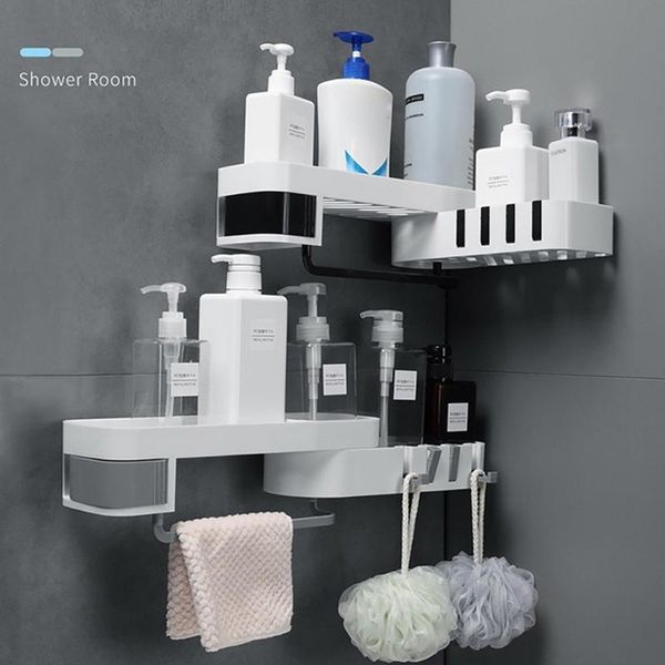 

bathroom shelves 4 hook wall mounted rotatable organizer for kitchen storage organization shelf corner shower shampoo holder