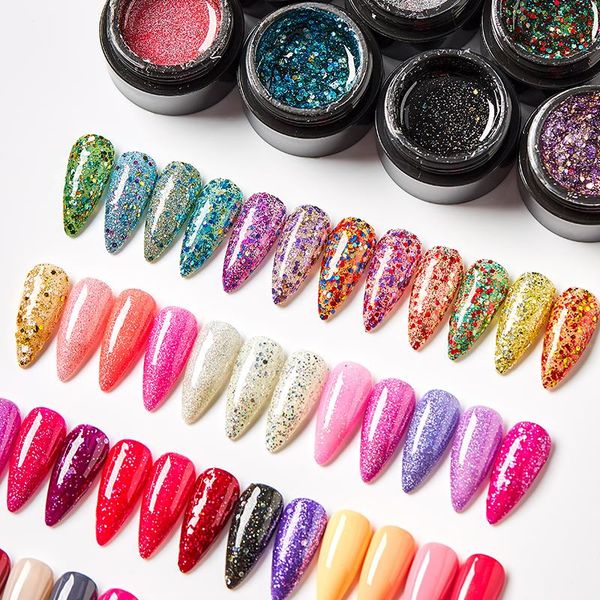 

nail gel meet across fashion bling 5ml soak off uv polish cosmetics art manicure nails shellak varnish, Red;pink