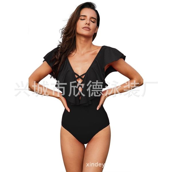 

bikini summer one piece swimsuit, Black;white