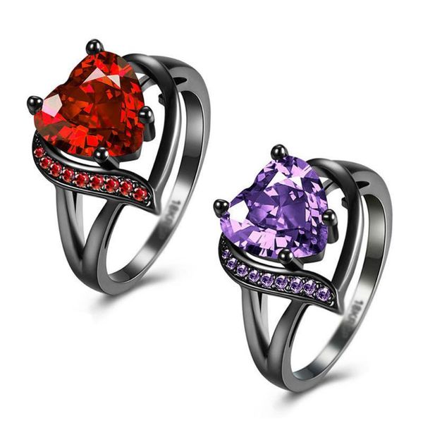 

wedding rings heart shape finger ring charming shiny trendy engagement charm fashion jewelry exquisite zircon women, Slivery;golden