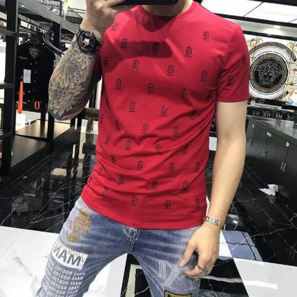 

w0691 summer fashion mercerized cotton short sleeve t-shirt, White;black