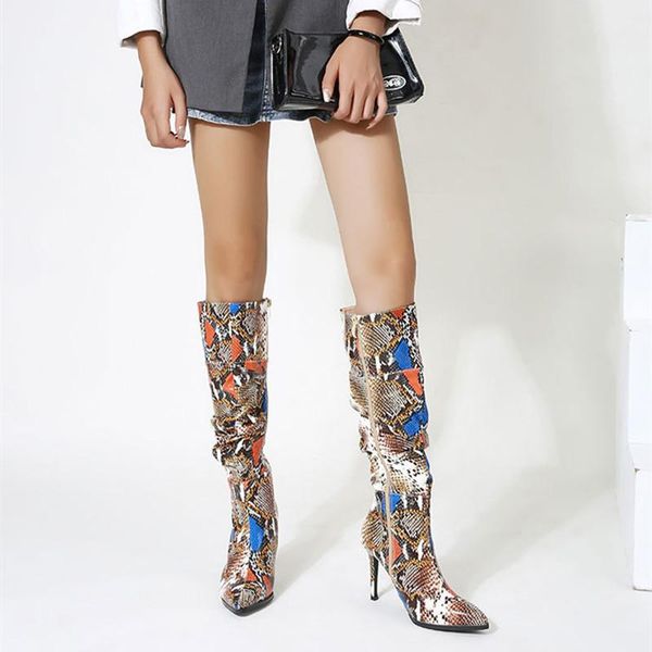 

boots knee high women breathable heel round toe platform fashion ladies leather outdoor lady shoes men, Black