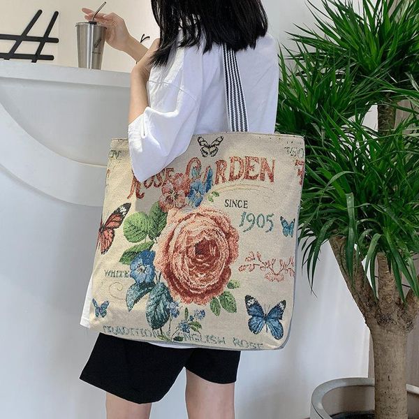 

evening bags canvas women's bag casual linen fabric national wind shoulder