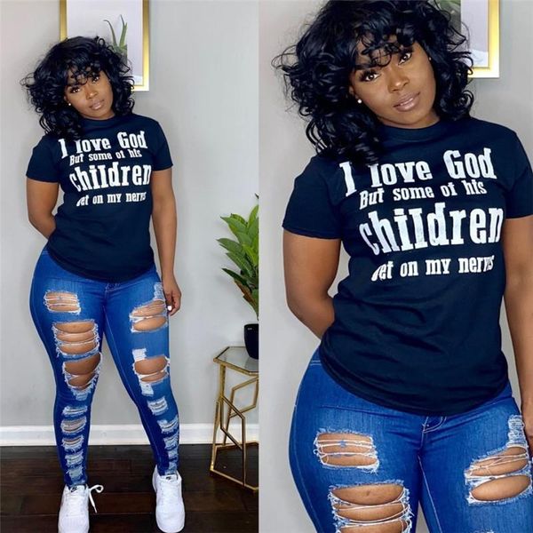 

fashion o neck summer tee letter print short sleeve t-shirt female shirts women's, White