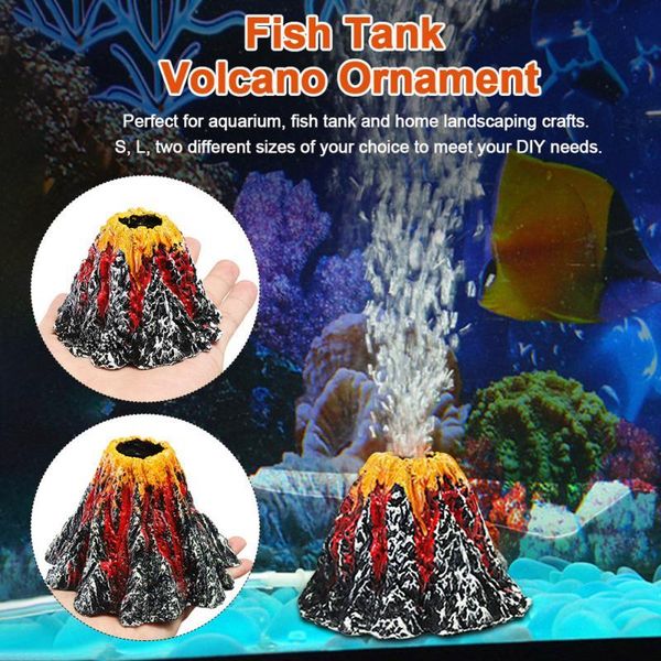 

fish tank volcano ornament underwater for aquatic pet home aquarium decor easy install multifunction practical synthetic resin decorations