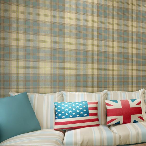 

wallpapers mediterranean striped wallpaper plaid non-woven pure paper study bedroom tv background children's room