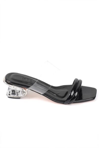 

slippers women black cubic zirconia heels