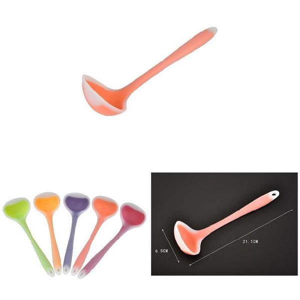 

spoons translucent silicone spoon nonstick anti high-temperature soup scoup cooking tools kitchen supplies ki