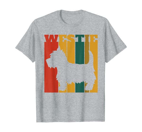 

west highland terrier westie t-shirt retro vintage, White;black