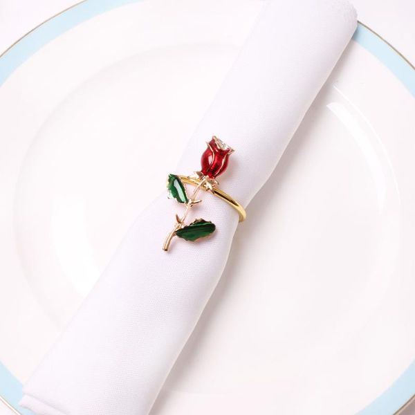 

napkin rings 1rose flower ring valentine's day rose button