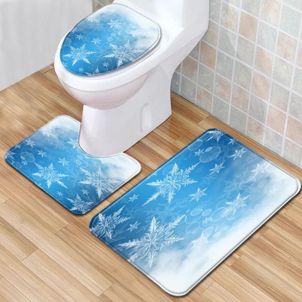 

carpets 3pcs bath mats set water absorption toilet rug seat cover shower room anti-slip foot pad modern carpet