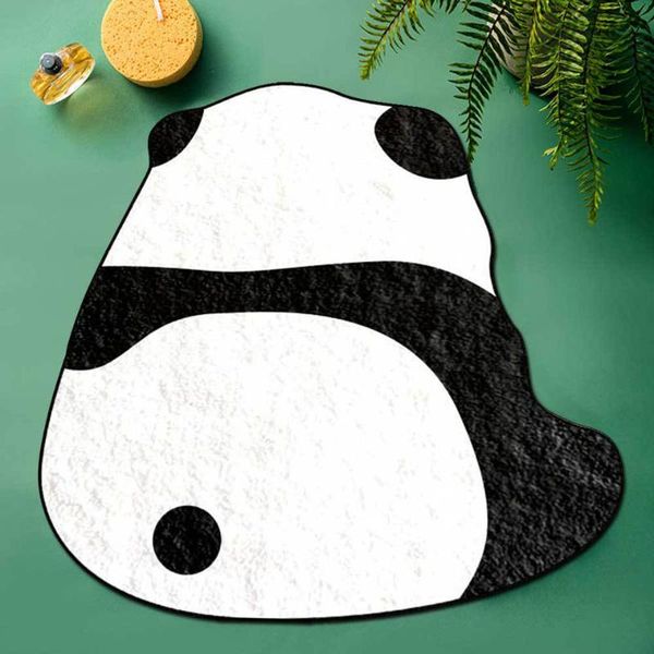 

carpets black and white carpet cute cartoon panda living room rug nordic ins style bedroom bedside mat soft bath decor water-absorb