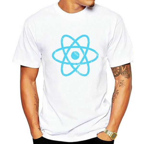 

men's t-shirts men t-shirt vintage reactjs javascript framework tshirt women t shirt, White;black