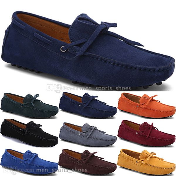 

3031 New Fashion mens Casual Shoes Leather British style spring Couple Genuine Peas Scrub men Drive Lazy man overshoes outdoor comfortable breathable black yellow, #06