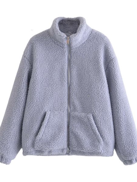 

autumn women's lamb wool jacket zipper, Black;brown