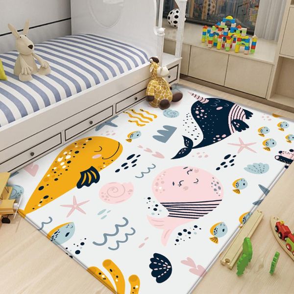 

carpets alfombra cute art soft cartoon colorful fun dolphin children's pattern flannel carpet room anti-slip carpet&rug tapis