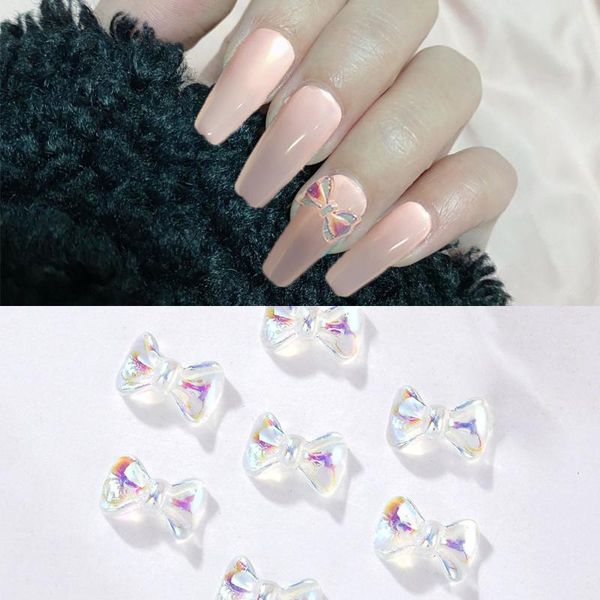 

nail art decorations fairy aurora cute bow-knot colorful jewelry 3d crystal butterfly diy design tools accessories ongles, Silver;gold