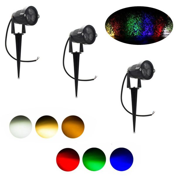 

flood light spotlight landscape bulb 9w waterproof ip65 garden yard lamp floodlights green blue red warm white with rod lawn lamps