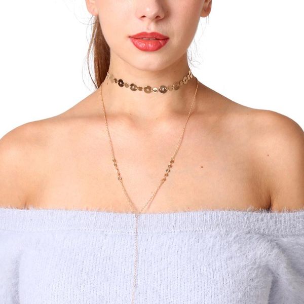 

chains 2pcs/set long necklace for women trendy holiday gifts joker temperament european and american neck jewelry 2021, Silver
