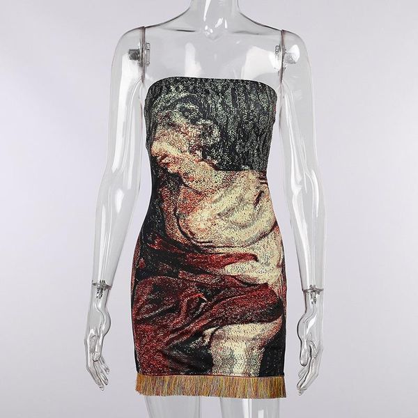 

casual dresses autumn tube print dress, Black;gray