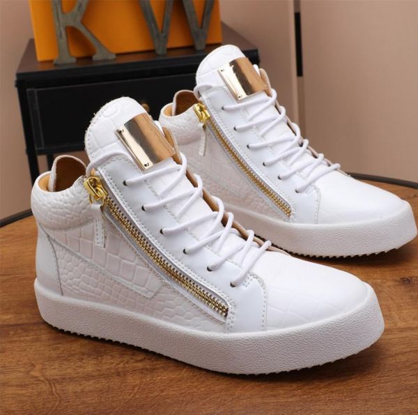 Neue Zipper Designer Schuhe Turnschuhe Claskin Männer Frauen Schwarz Samt High Low-top geprägte metall rindsleder Bühne Stylist Plattform casual Trainer