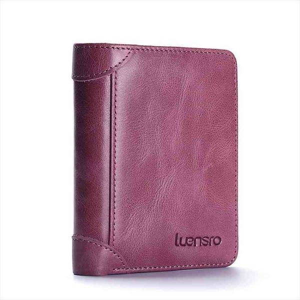 

fashion short wallet women genuine leather wallets female design coin purse id card holder girls slim pink purple, Red;black