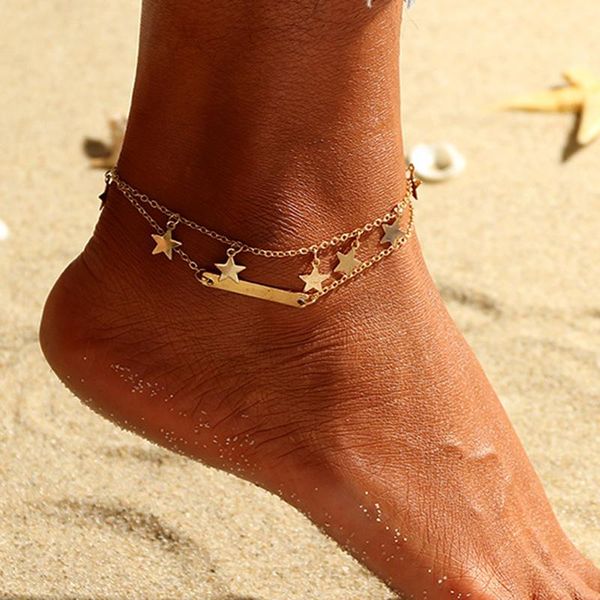 

anklets summer anklet female fashion simple star beach jewelry, Red;blue