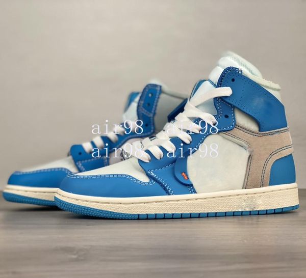 

2021 unc 1 high power blue university off mens womens basketball shoes jumpman 1s sports trainers designer sneakers, Black