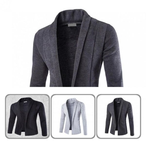 

men's jackets streetwear lapel cardigan jacket coat men casual for going out, Black;brown