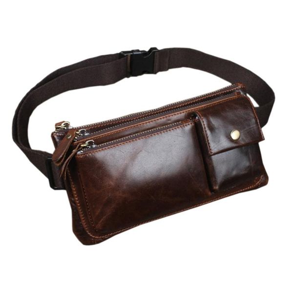 

oil wax genuine leather cowhide hip bum belt pouch fanny pack waist wallet purse clutch bag men vintage travel motorcycle bags