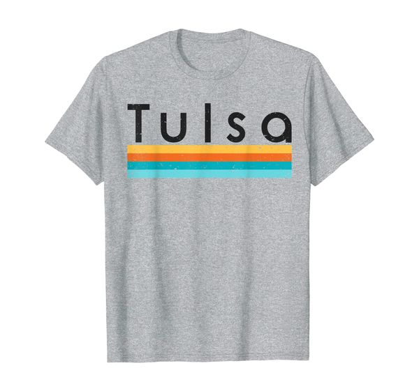 

vintage tulsa ok retro design t-shirt, White;black