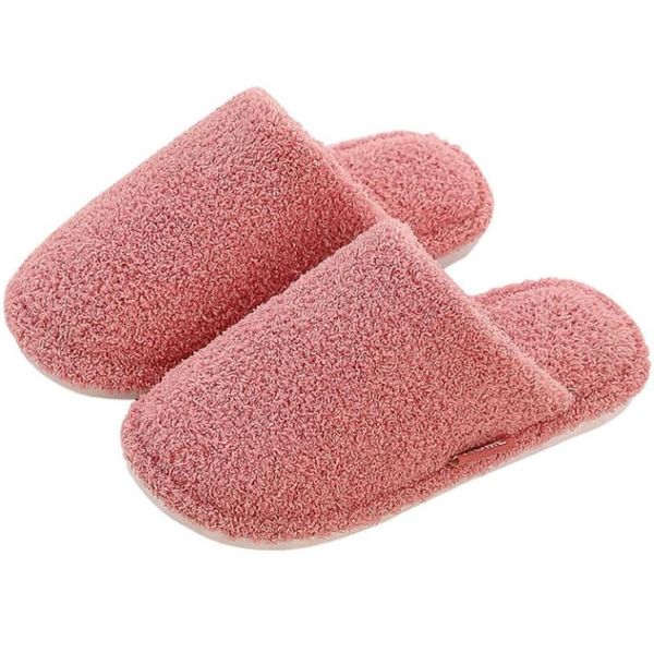 

slippers women cute bowtie home winter warm plush cotton shoes, Black