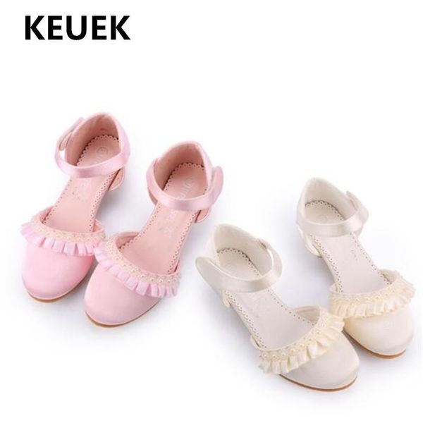 

summer high heels dress shoes children girls party performance princess dance baby student kids sadals 02 sandals, Black;red