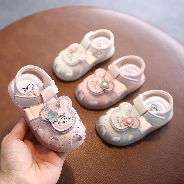 

first walkers 2021 summer cartoon children's sandals baotou girl's princess soft soled baby shoes walking leather