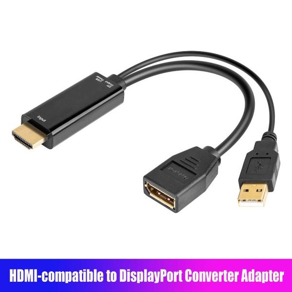 

4k@30hz -compatible to displayport converter adapter 2.0 cable for ps5 ps4 pro xbox pc lapaudio cables & connectors
