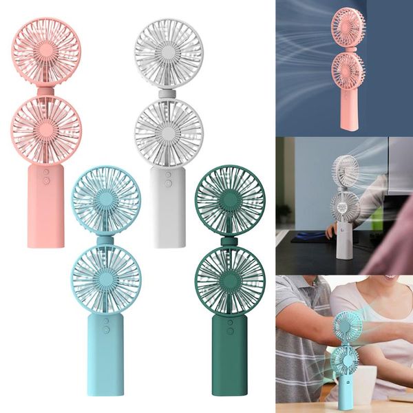 

electric fans portable personal fan, mini hand held fan with double cooler, deskhandheld usb rechargeable battery operated