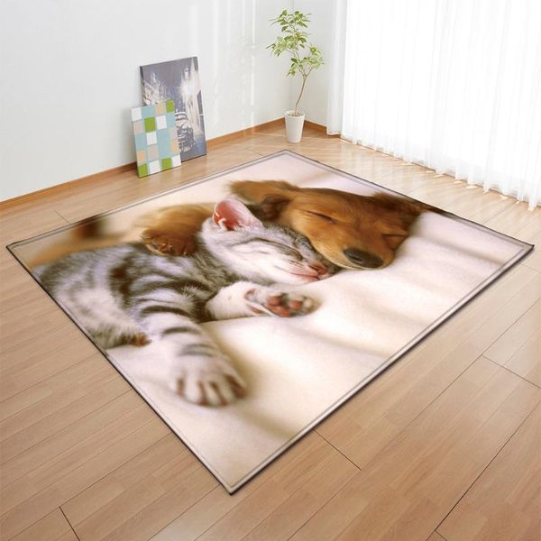 

carpets nordic style cute cat printing 3d carpet soft flannel bedroom area rugs kids decor rug play mat for living room