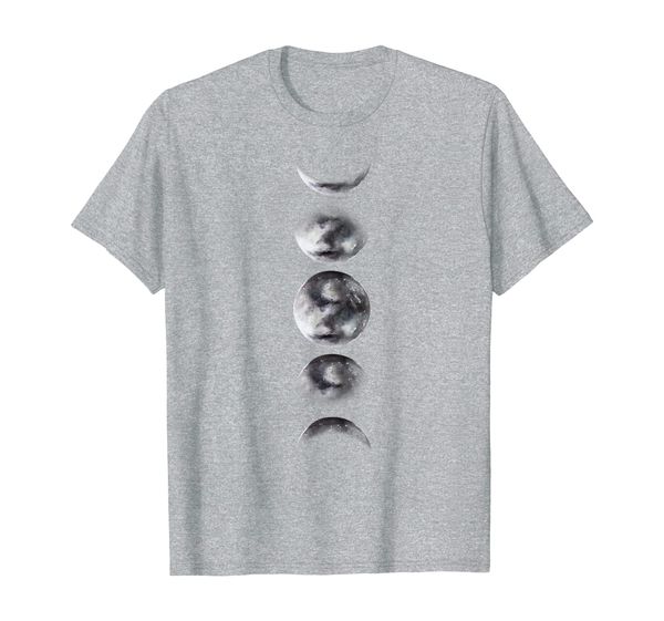 

moon phases watercolor tee, White;black
